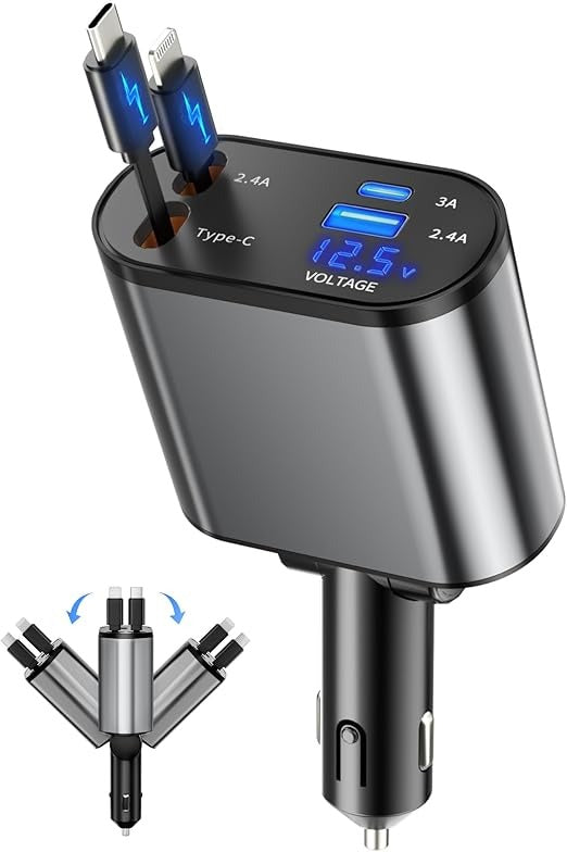 Hovlex™ 4-In-1 Retractable Car Charger